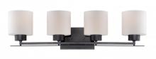  60/5304 - Parallel - 4 Light Vanity with Etched Opal Glass - Aged Bronze Finish