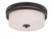  60/5307 - Parallel - 3 Light Flush with Etched Opal Glass - Aged Bronze Finish