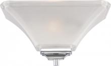  60/5373 - Parker - 1 Light Wall Sconce - Brushed Nickel with Sandstone Etched Glass - Polished Chrome Finish