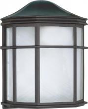  60/539 - 1 Light - 10" Cage Lantern with Linen Acrylic Lens - Textured Black Finish