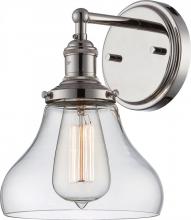  60/5413 - Vintage - 1 Light Sconce with Clear Glass - Polished Nickel Finish
