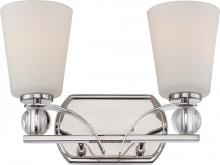  60/5492 - Connie - 2 Light Vanity with Satin White Glass - Polished Nickel Finish