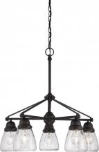  60/5545 - Laurel - 5 Light Chandelier with Clear Seeded Glass - Sudbury Bronze Finish