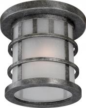  60/5636 - 2-Light Outdoor Flush Mounted Fixture in Aged Silver Finish with Frosted Seed Glass