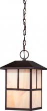  60/5674 - Tanner - 2 Light - Flush with Honey Stained Glass - Claret Bronze Finish