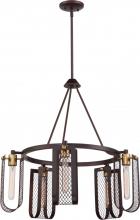  60/5786 - Bandit - 5 Light Hanging Fixture; Russet Bronze with Vintage Brass Accents Finish