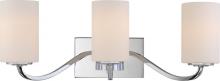  60/5803 - Willow - 3 Light Vanity with White Glass - Polished Nickel Finish