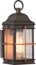  60/5831 - Howell - 1 Light Small Wall Lantern with Clear Seeded Glass - Bronze Finish Wall Lantern with Copper