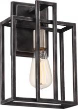  60/5856 - Lake - 1 Light Wall Sconce - Iron Black Finish with Brushed Nickel Accents