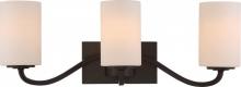  60/5903 - Willow - 3 Light Vanity with White Glass - Aged Bronze Finish