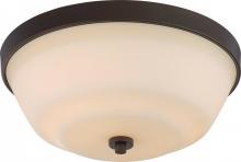  60/5904 - Willow - 2 Light Flush with White Glass - Aged Bronze Finish