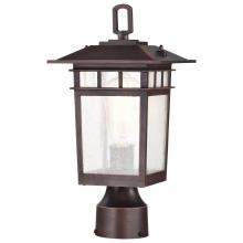  60/5955 - Cove Neck Collection Outdoor Medium 14 inch Post Light Pole Lantern; Rustic Bronze Finish with Clear