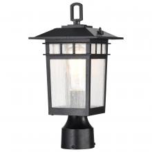 60/5956 - Cove Neck Collection Outdoor Medium 14 inch Post Light Pole Lantern; Textured Black Finish with