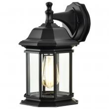 60/6118 - Hopkins Outdoor Collection 13 inch Large Wall Light; Matte Black Finish with Clear Glass