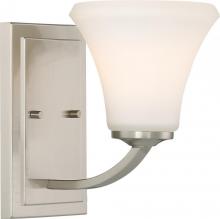  60/6201 - Fawn - 1 Light Vanity with Satin White Glass - Brushed Nickel Finish