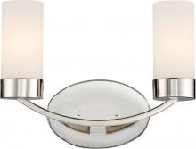  60/6222 - Denver - 2 Light Vanity with Satin White Glass - Polished Nickel Finish
