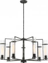  60/6387 - Donzi - 7 Light Chandelier with Clear Seeded Glass - Iron Black Finish
