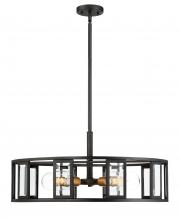 60/6416 - Payne - 5 Light Pendant with Clear Beveled Glass - Midnight Bronze Finish