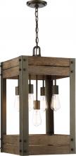  60/6426 - Winchester - 5 Light Pendant with Aged Wood - Bronze Finish