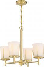  60/6534 - Serene - 4 Light Wall Sconce with Satin White Glass - Natural Brass Finish