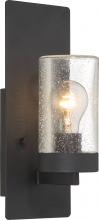  60/6579 - Indie- 1 Light- Small Wall Sconce - with Clear Seeded Glass - Textured Black Finish