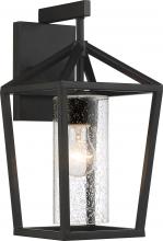  60/6592 - Hopewell- 1 Light Medium Wall Lantern - with Clear Seeded Glass - Matte Black Finish