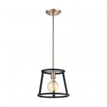  60/6641 - Chassis- 1 Light Mini Pendant - Copper Brushed Brass and Matte Black Finish