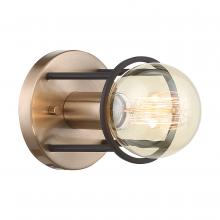  60/6651 - Chassis- 1 Light Wall Sconce - Copper Brushed Brass and Matte Black Finish