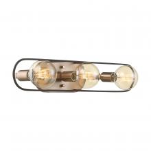 60/6653 - Chassis- 3 Light Vanity - Copper Brushed Brass and Matte Black Finish