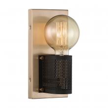  60/6661 - Passage - 1 Light Wall Sconce - Copper Brushed Brass Finish with Black Mesh