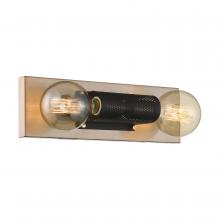  60/6662 - Passage - 2 Light Vanity - Copper Brushed Brass Finish with Black Mesh