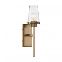  60/6677 - Rector- 1 Light Wall Sconce - with Clear Glass - Burnished Brass Finish