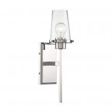  60/6678 - Rector -1 Light Wall Sconce - with Clear Seedy Glass - Polished Nickel Finish