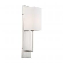 60/6691 - Vesey - 1 Light Wall Sconce - with White Linen Shade - Brushed Nickel Finish