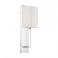  60/6693 - Vesey - 1 Light Wall Sconce - with White Linen Shade - Polished Nickel Finish