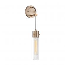  60/6711 - Eaves - 1 Light Sconce - with Clear Ribbed Glass - Copper Brushed Brass Finish
