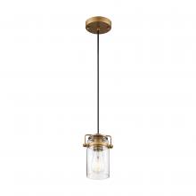  60/6735 - Antebellum - 1 Light Mini Pendant - with Clear Glass -Vintage Brass Finish