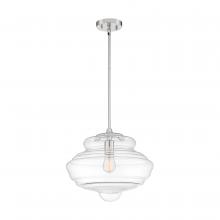  60/6769 - Storrier - 1 Light Pendant - with Clear Glass -Polished Nickel Finish