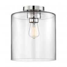  60/6778 - Chantecleer - 1 Light Semi Flush - with Clear Glass - Polished Nickel Finish