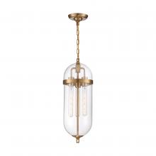  60/6913 - Fathom - 3 Light Pendant - with Clear Glass - Natural Brass Finish