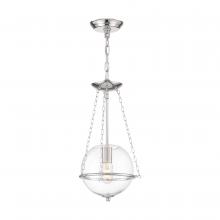  60/6951 - Odyssey - 1 Light Mini Pendant - with Clear Glass - Polished Nickel Finish