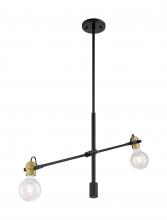  60/6988 - Mantra - 2 Light Pendant with- Black and Brass Accents Finish