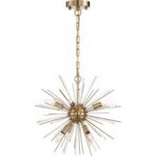  60/6992 - Cirrus - 6 Light Chandelier - with Glass Rods - Vintage Brass Finish