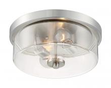  60/7168 - Sommerset - 2 Light Flush Mount with Clear Glass - Brushed Nickel Finish