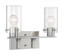  60/7172 - Sommerset - 2 Light Vanity with Clear Glass - Brushed Nickel Finish