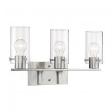  60/7173 - Sommerset - 3 Light Vanity with Clear Glass - Brushed Nickel Finish