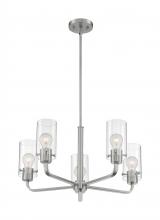  60/7175 - Sommerset - 5 Light Chandelier with Clear Glass - Brushed Nickel Finish