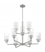  60/7179 - Sommerset - 9 Light Chandelier with Clear Glass - Brushed Nickel Finish