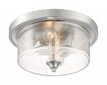  60/7190 - Bransel - 2 Light Flush Mount with Seeded Glass - Brushed Nickel Finish