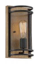  60/7261 - Atelier - 1 Light Sconce with- Black and Honey Wood Finish